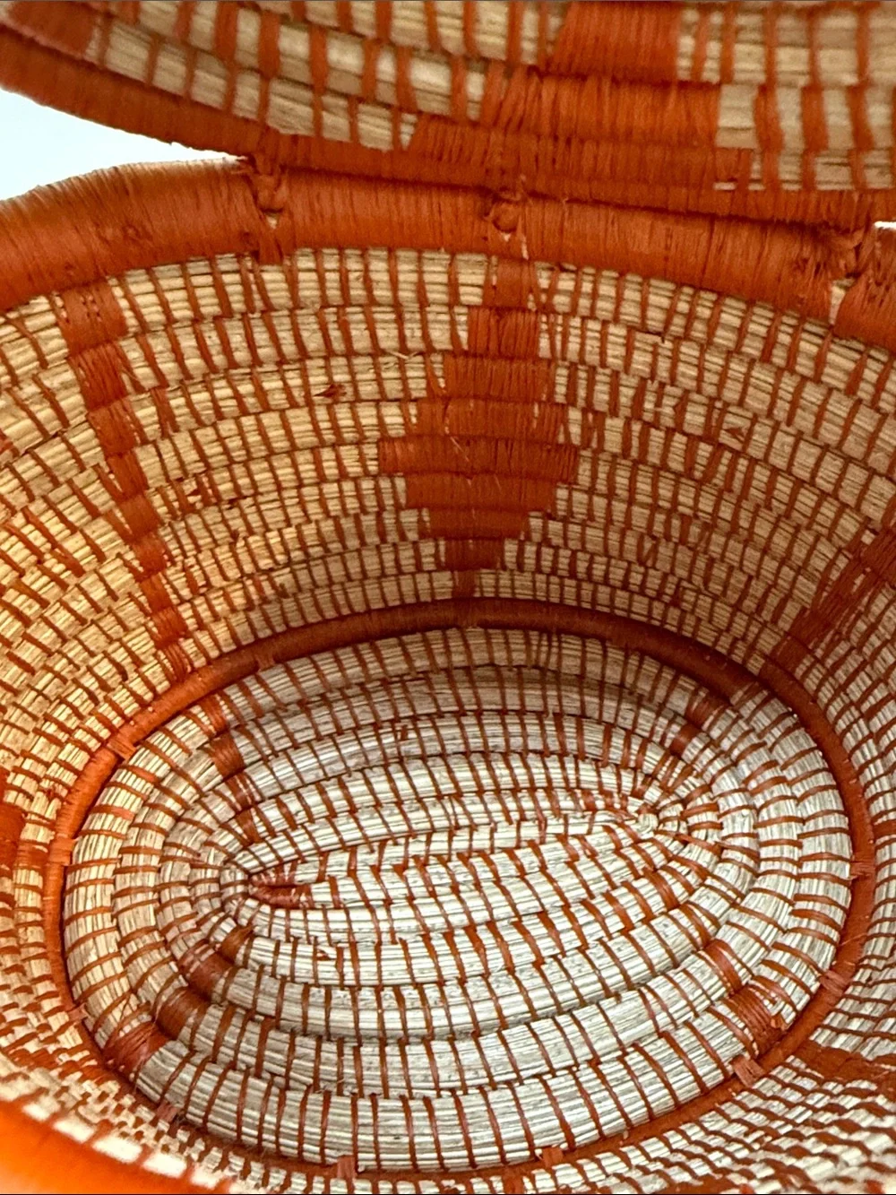 Handmade Woven Basket - Yellow & Natural Stripes